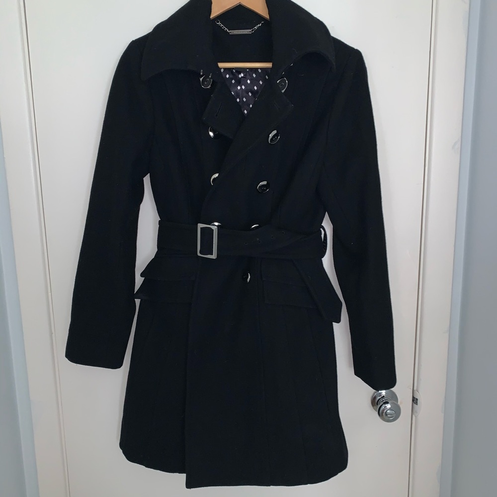 White House Black Market Black PeaCoat